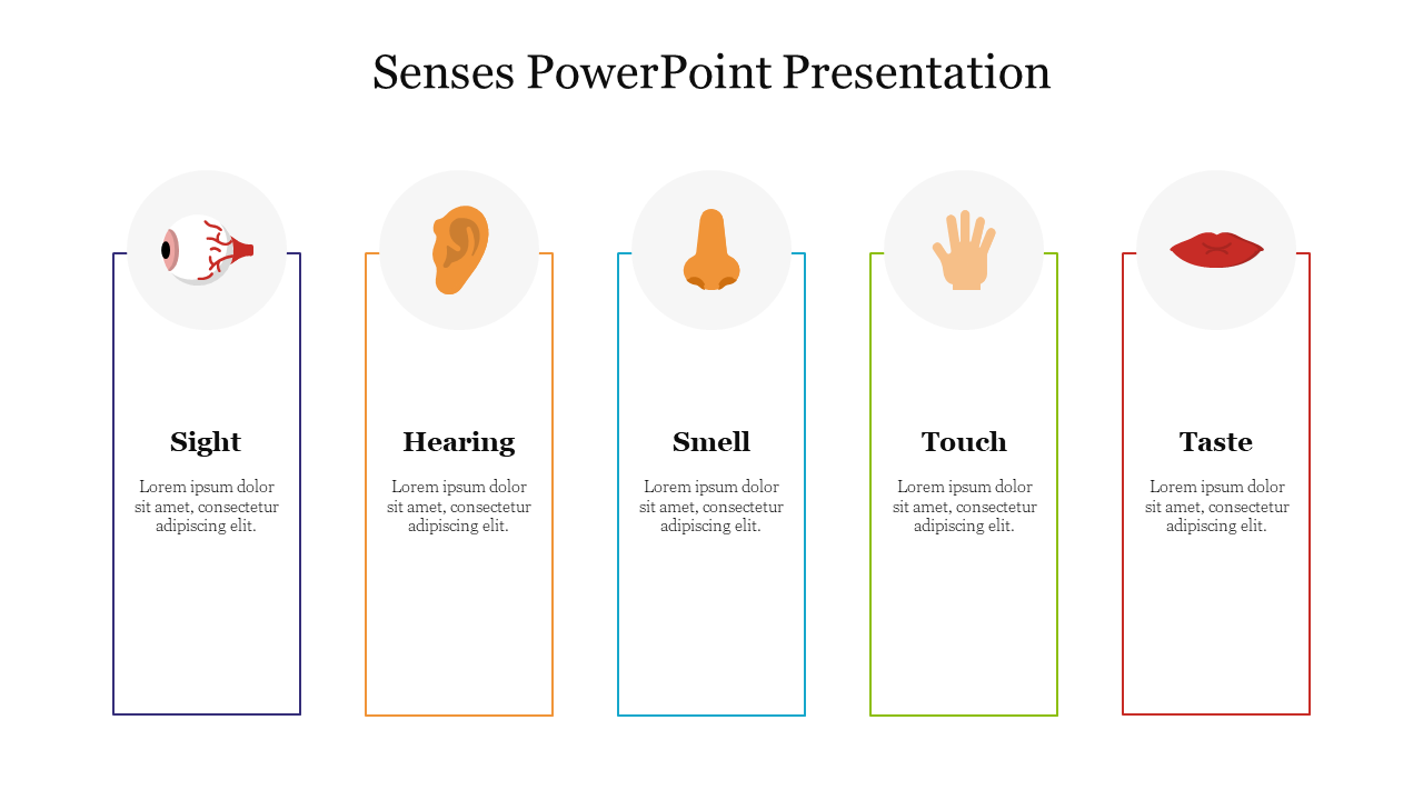Innovative Senses PowerPoint Presentation Slide PPT